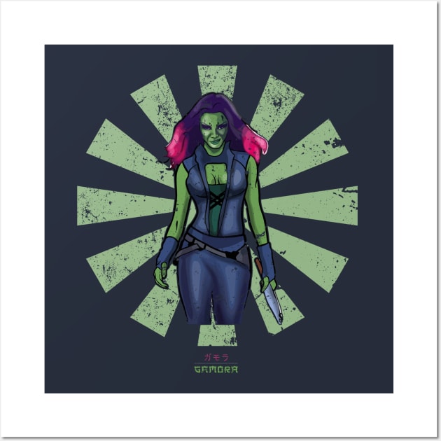 Gamora Retro Japanese Guardians Of The Galaxy Wall Art by Nova5